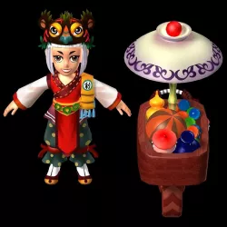 The characters of the game - the merchant 3D model