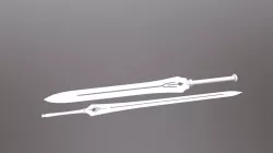 twin sword Low-poly 3D model