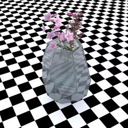 Vase Martina Gray Matte Glass 3D model