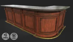 Vintage Bar Table Low-poly 3D model