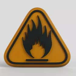 Warning Flammable Low-poly 3D model