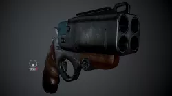 Wasp gun Pistol  revolver Low-poly 3D model