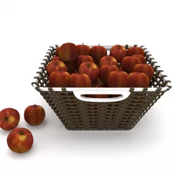 wciker fruit basket apple 3D model