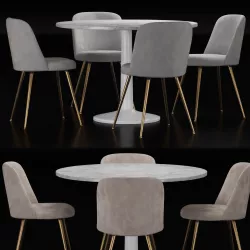 West Elm Dining table and chair set  3D model