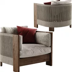West Elm Porto armchair 3D model