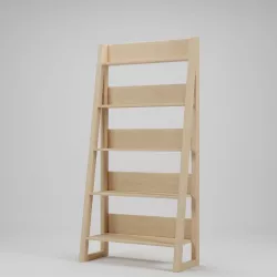 Wood Bookcase 100x50x200 Low-poly 3D model
