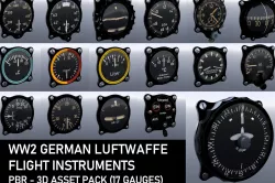 WW2 GERMAN FLIGHT INSTRUMENTS - ASSET PACK Low-poly 3D model