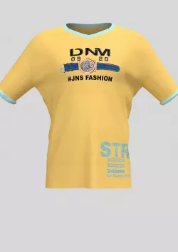 Yellow T-shirt Fancy watch Print Design 3D model