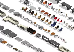 120 Modern Revit Furniture Pack Low-poly 3D model