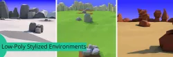 3 Stylized Game Environments Low-poly 3D model