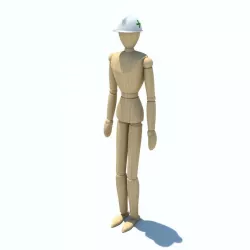 3D Wooden Figure Rigged 3D model