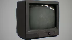 90s TV Low-poly 3D model