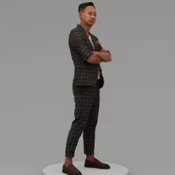 A Middle-aged Man With Arms Crossed 3D model