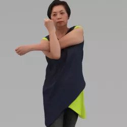 A Middle-aged Woman Doing Warm Up  In Half Body Portrait 3D model