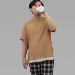 A Relaxed Man Drinking Water In Half Body Portrait  3D model