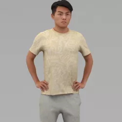 A Strong Young Man Posing In Akimbo In Half Body Portrait  3D model