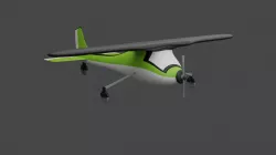 Airplane Cartoon  Low-poly 3D model