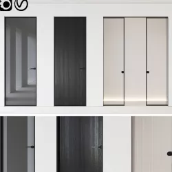 Aladin Swing Mono and Pocket door by Glas Italia Set 01 3D model