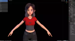 Amy Girl Stylized Character 1 in Blender Cycles  and  Eevee  3D model