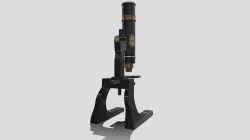 Antique Microscope Low-poly 3D model