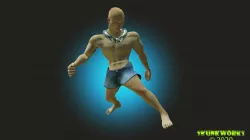 Asian Thug Kicking 3D model