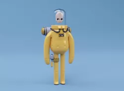  Astronaut character skeleton space Low-poly 3D model
