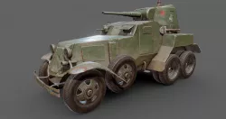 BA-10 armored car Low-poly 3D model