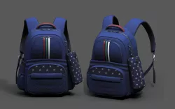 Backpack kid baggage bag luggage human  Low-poly 3D model