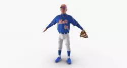 Baseball Player Mets 3D model