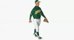 Baseball Player Rigged Athletics 3D model