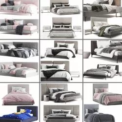 Bed  and  Children Bed collection 3D model