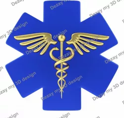 Caduceus medical symbol 3D model