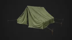 Camp Tent Military Low-poly 3D model