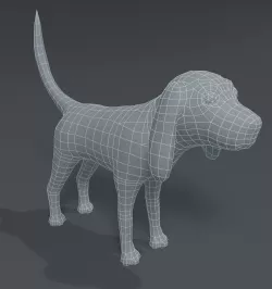 Cartoon Dog Hound Base Mesh 3D Model Low-poly 3D model