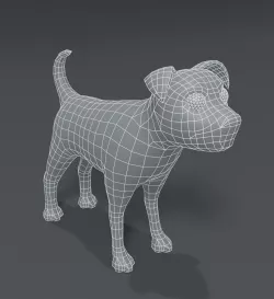 Cartoon Dog Terrier Base Mesh 3D Model Low-poly 3D model