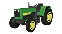 Cartoon Farm Tractor Low-poly 3D model