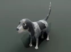 Cartoon Hound Dog 3D Model Low-poly 3D model