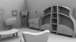 cartoon  room  3D model