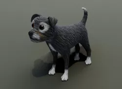 Cartoon Terrier Dog 3D Model Low-poly 3D model