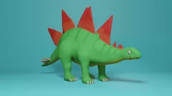 Cartoony Dinosaur Low-poly 3D model