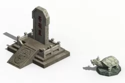 Cemetery stone stone - basaltic animal stone 3D model