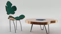 Chair and Table Leaves Low-poly 3D model