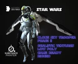 Clone trooper Phase 2 sky trooper Low-poly 3D model