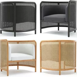 Crate and Barrel Fields Cane Back Accent chair 3D model