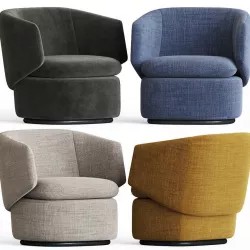 Crescent Swivel Chair Westelm 3D model