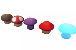 Cube World Mushrooms - Proto Series Low-poly 3D model