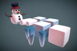 Cube World Snow n Ice Blocks - Proto Series 3D model