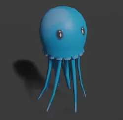 Cute low poly Jellyfish Low-poly 3D model
