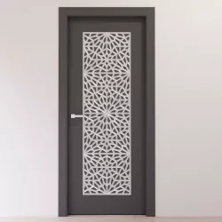 Dark gray door with silver carving 3D model
