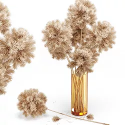 Decor set 10 Artificial onion grass flower 3D model